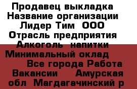 Продавец выкладка › Название организации ­ Лидер Тим, ООО › Отрасль предприятия ­ Алкоголь, напитки › Минимальный оклад ­ 28 000 - Все города Работа » Вакансии   . Амурская обл.,Магдагачинский р-н